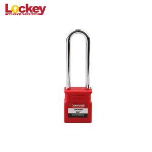 Lockey - Candado de seguridad con grillete de acero, 76 mm